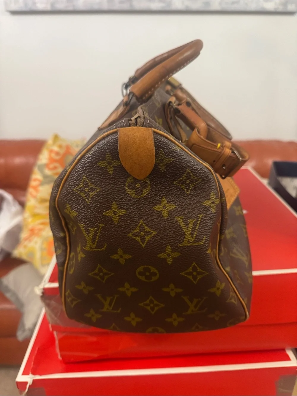 Louis Vuitton Brown Monogram Canvas Top-Handle Satchel